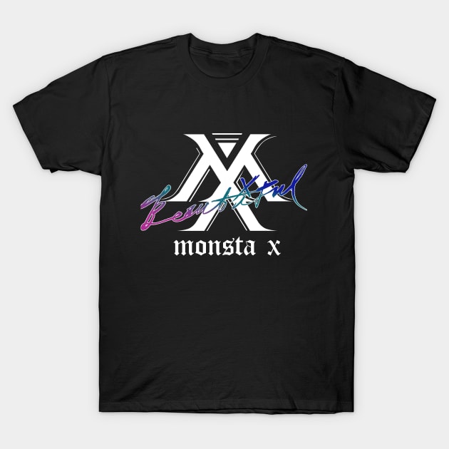 MONSTA X Beautiful Pantone Trio Color Logo T-Shirt by cxnq